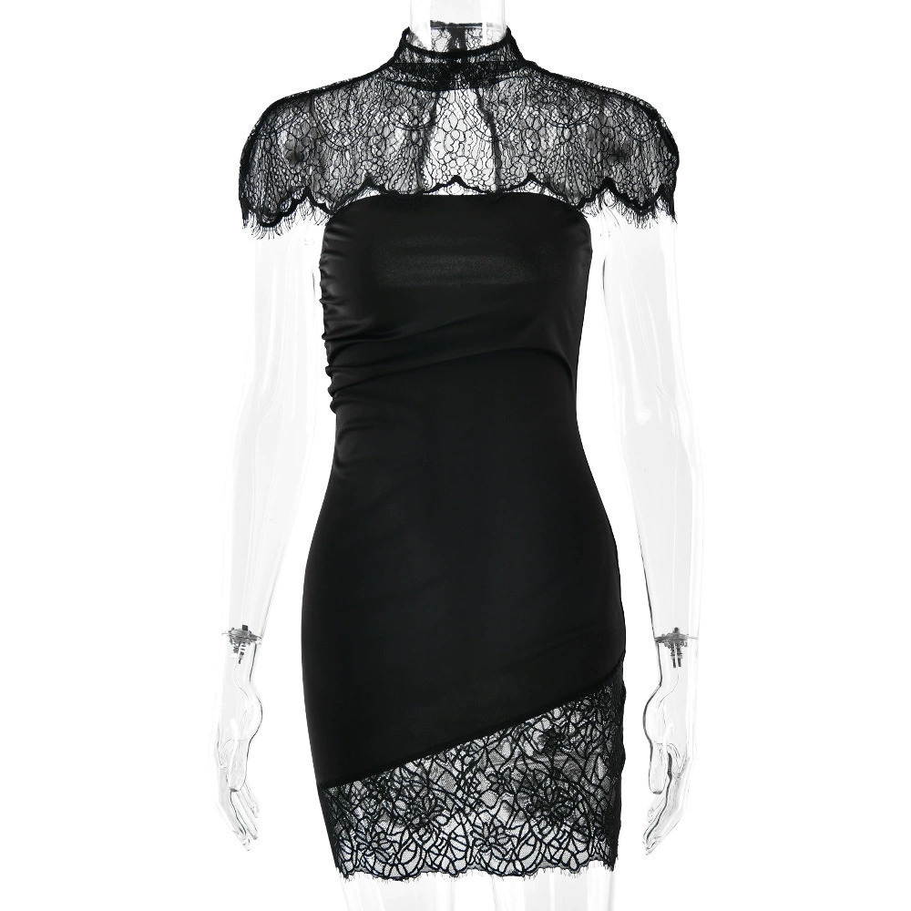 ZARA Sexy Lace Trim Shawl Backless Tube Top Bodycon Dress - Picture 4 of 6